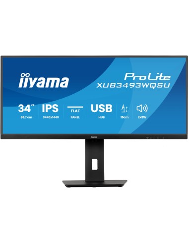 iiyama ProLite XUB3493WQSU-B6 pantalla para PC 86,4 cm (34") 3440 x 1440 Pixeles UltraWide Quad HD LED Negro