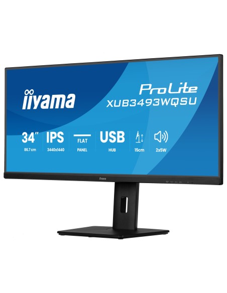 iiyama ProLite XUB3493WQSU-B6 pantalla para PC 86,4 cm (34") 3440 x 1440 Pixeles UltraWide Quad HD LED Negro