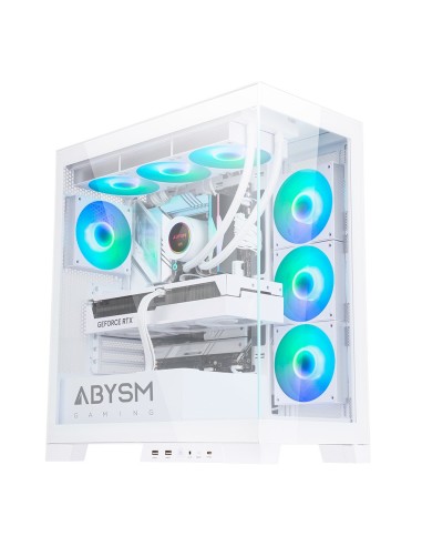 ABYSM Danube Sava H500 White Escritorio Transparente, Blanco
