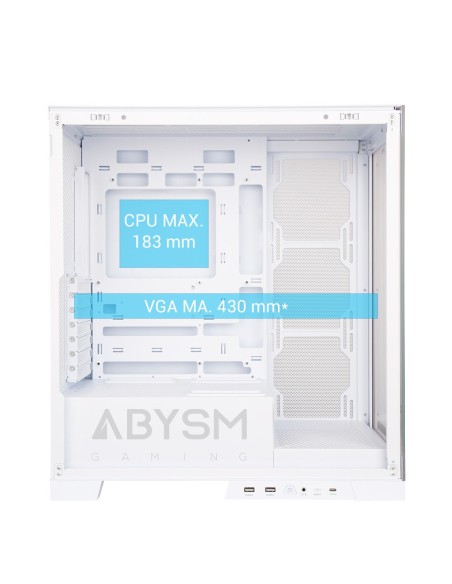 ABYSM Danube Sava H500 White Escritorio Transparente, Blanco