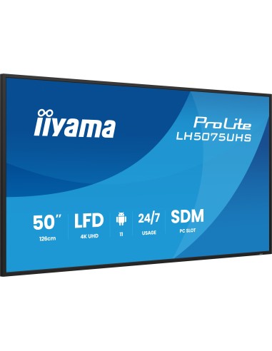 iiyama LH5075UHS-B2AG pantalla de señalización Pantalla plana para señalización digital 125,7 cm (49.5") LCD Wifi 500 cd   m²