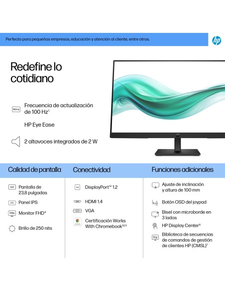 HP Series 3 Pro Monitor FHD de la serie 3 Pro de 23,8 pulgadas  324ph