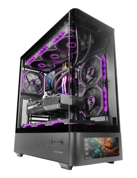 Mars Gaming MCLCDPRO carcasa de ordenador Midi Tower Negro