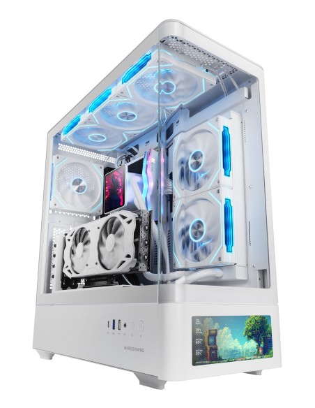 Mars Gaming MCLCDPROW carcasa de ordenador Midi Tower Blanco