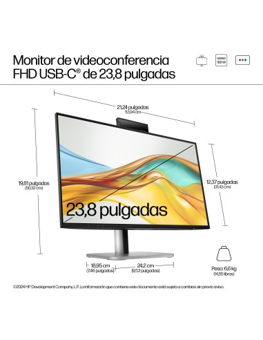 HP Series 5 Pro Monitor de videoconferencia FHD USB-C Pro de la serie 5 de 23,8 pulgadas  524pm