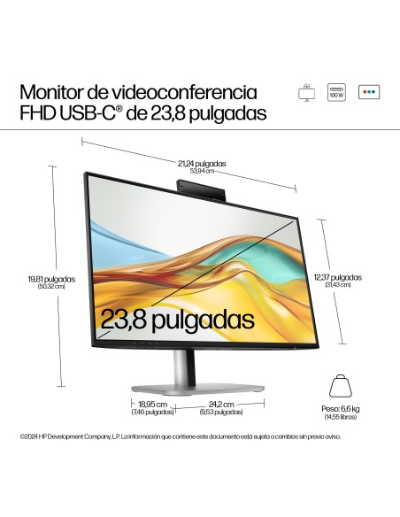 HP Series 5 Pro Monitor de videoconferencia FHD USB-C Pro de la serie 5 de 23,8 pulgadas  524pm