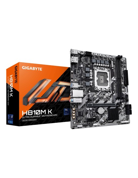 GIGABYTE H810M K Placa Base – Procesadores Intel Core Ultra (Serie 2), VRM de 3+1+2 fases, hasta 6400 MHz DDR5, 1 x M.2 PCIe