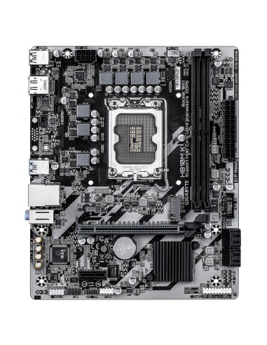 GIGABYTE H810M K Placa Base – Procesadores Intel Core Ultra (Serie 2), VRM de 3+1+2 fases, hasta 6400 MHz DDR5, 1 x M.2 PCIe