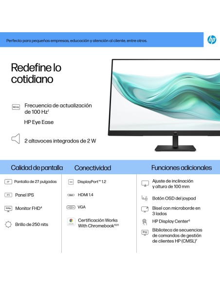 HP Series 3 Pro Monitor FHD de la serie 3 Pro de 27 pulgadas  327ph