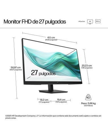 HP Series 3 Pro Monitor FHD de la serie 3 Pro de 27 pulgadas  327ph