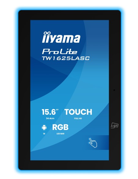 iiyama TW1625LASC-B3PNR pantalla para sala de reuniones 39,6 cm (15.6") 1920 x 1080 Pixeles LED Wi-Fi 6 (802.11ax), Wi-Fi 5