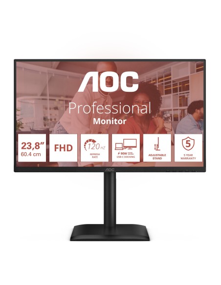 AOC E4 24E4CV pantalla para PC 60,5 cm (23.8") 1920 x 1080 Pixeles Full HD LED Negro