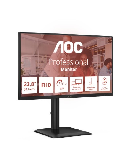 AOC E4 24E4CV pantalla para PC 60,5 cm (23.8") 1920 x 1080 Pixeles Full HD LED Negro