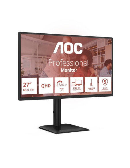 AOC E4 Q27E4CV pantalla para PC 68,6 cm (27") 2560 x 1440 Pixeles Quad HD LED Negro