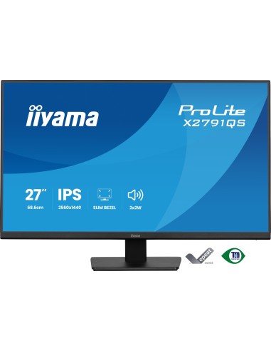 iiyama ProLite X2791QS-B1 pantalla para PC 68,6 cm (27") 2560 x 1440 Pixeles Quad HD LED Negro