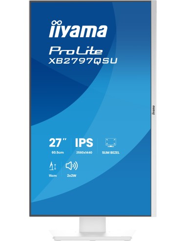 iiyama ProLite XB2797QSU-W1 pantalla para PC 68,6 cm (27") 2560 x 1440 Pixeles Quad HD LED Blanco