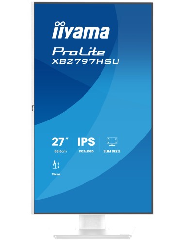 iiyama ProLite XB2797HSU-W1 pantalla para PC 68,6 cm (27") 1920 x 1080 Pixeles Full HD LED Blanco