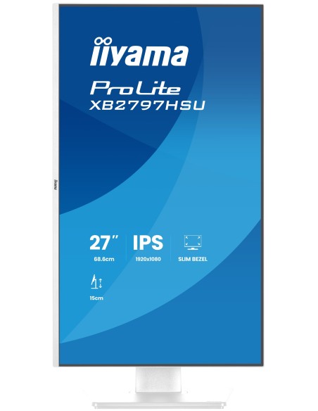 iiyama ProLite XB2797HSU-W1 pantalla para PC 68,6 cm (27") 1920 x 1080 Pixeles Full HD LED Blanco