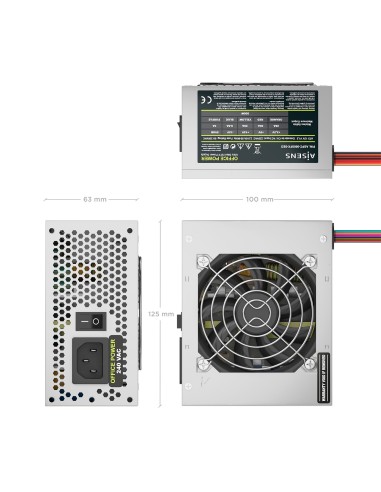AISENS Fuente Alimentacion SFX 500W OEM, Plata