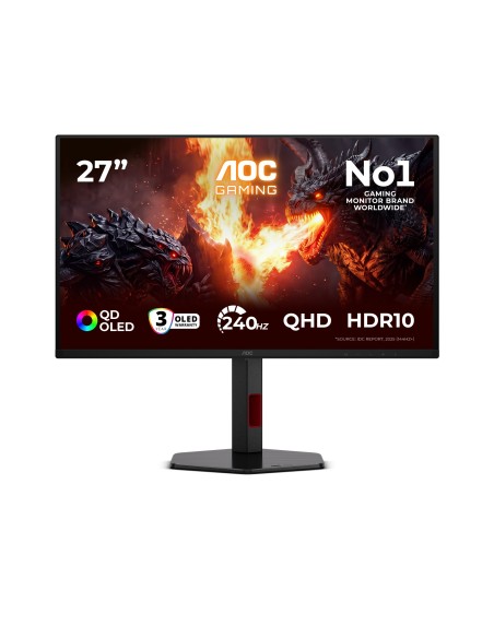 AOC G4 Q27G4ZDR pantalla para PC 67,3 cm (26.5") 2560 x 1440 Pixeles Quad HD QD-OLED Negro, Rojo