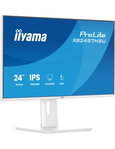 iiyama ProLite XB2497HSU-W1 pantalla para PC 60,5 cm (23.8") 1920 x 1080 Pixeles Full HD LED Blanco