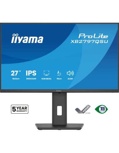 iiyama ProLite XB2797QSU-B1 pantalla para PC 68,6 cm (27") 2560 x 1440 Pixeles Quad HD LED Negro