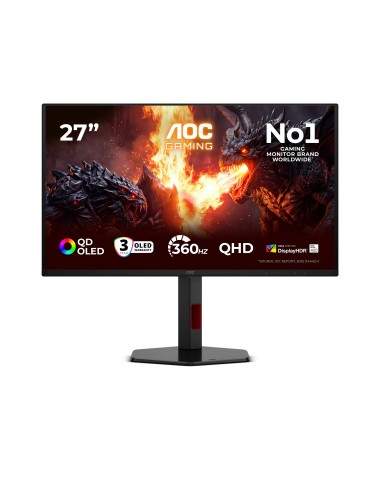 AOC G4 Q27G4SDR pantalla para PC 67,3 cm (26.5") 2560 x 1440 Pixeles Quad HD QD-OLED Negro, Rojo