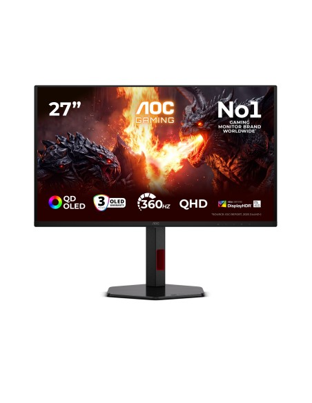 AOC G4 Q27G4SDR pantalla para PC 67,3 cm (26.5") 2560 x 1440 Pixeles Quad HD QD-OLED Negro, Rojo