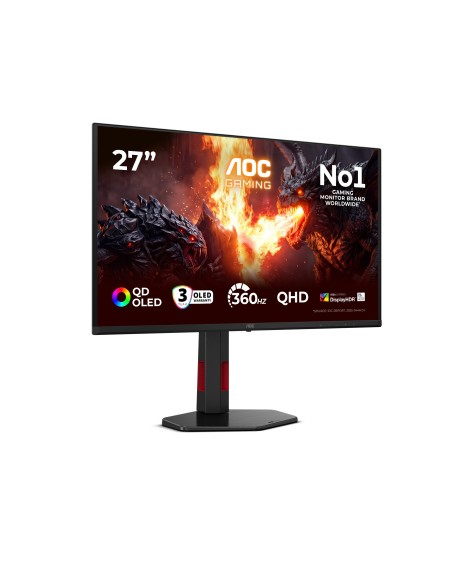 AOC G4 Q27G4SDR pantalla para PC 67,3 cm (26.5") 2560 x 1440 Pixeles Quad HD QD-OLED Negro, Rojo