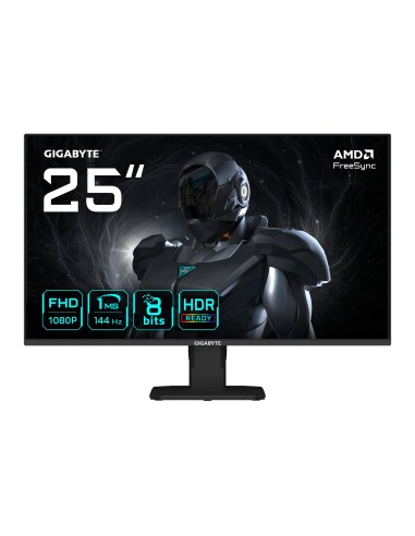 GIGABYTE GS25F14 Monitor Gaming FHD de 25” - 1920 x 1080, 144Hz, 1ms, 300 cd m², Display HDR 10, HDMI 2.0, DisplayPort 1.2