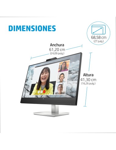 HP E-Series Monitor de conferencias USB-C QHD E27m G4