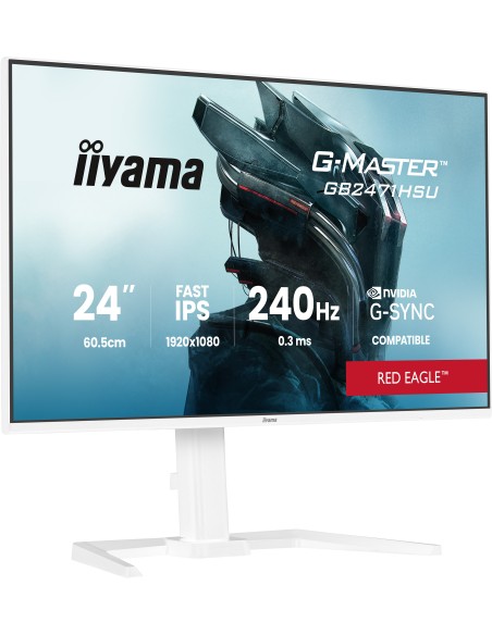 iiyama G-MASTER GB2471HSU-W1 pantalla para PC 60,5 cm (23.8") 1920 x 1080 Pixeles Full HD LED Blanco