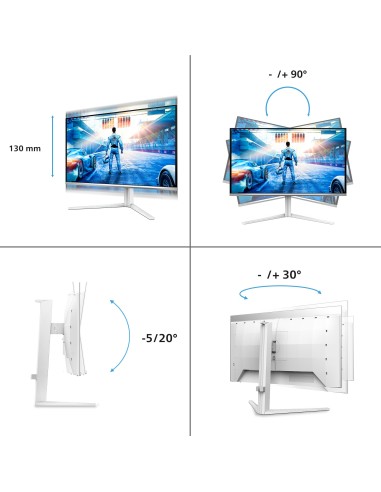 Philips Evnia 6000 27M2N6501L 00 pantalla para PC 67,3 cm (26.5") 2560 x 1440 Pixeles Quad HD QD-OLED Blanco