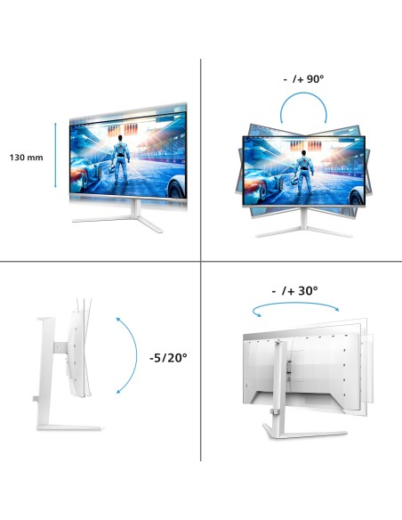Philips Evnia 6000 27M2N6501L 00 pantalla para PC 67,3 cm (26.5") 2560 x 1440 Pixeles Quad HD QD-OLED Blanco
