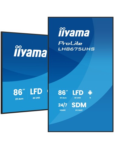 iiyama LH8675UHS-B2AG pantalla de señalización Pantalla plana para señalización digital 2,17 m (85.6") LCD Wifi 500 cd   m² 4K
