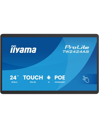 iiyama TW2424AS-B3P pantalla de señalización Panel plano interactivo 60,5 cm (23.8") Wifi 450 cd   m² Full HD Negro Pantalla