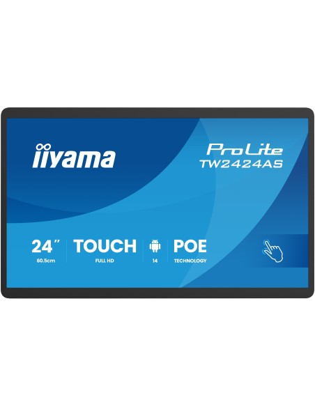 iiyama TW2424AS-B3P pantalla de señalización Panel plano interactivo 60,5 cm (23.8") Wifi 450 cd   m² Full HD Negro Pantalla
