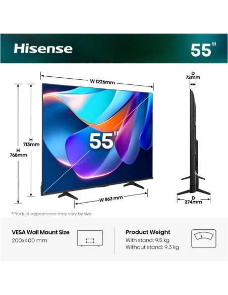 Hisense 55A6S 139,7 cm (55") 4K Ultra HD Smart TV Wifi Negro