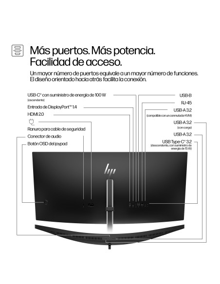HP Series 5 Pro Monitor de videoconferencia WQHD USB-C Pro de la serie 5 de 34 pulgadas  534pm