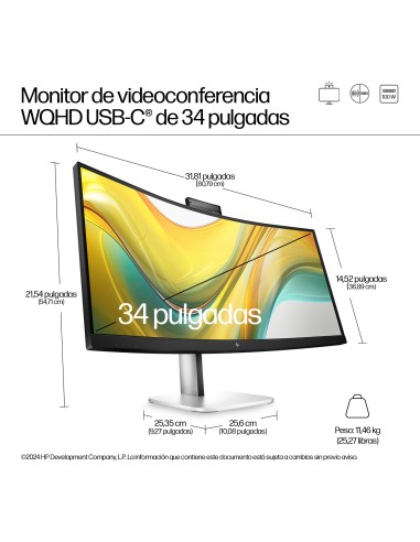 HP Series 5 Pro Monitor de videoconferencia WQHD USB-C Pro de la serie 5 de 34 pulgadas  534pm
