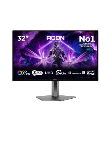 AOC AGON PRO AG326UZD2 pantalla para PC 80 cm (31.5") 3840 x 2160 Pixeles 4K Ultra HD OLED Negro