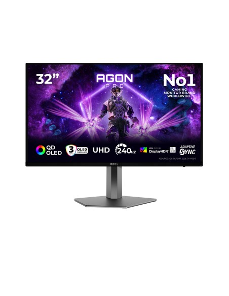 AOC AGON PRO AG326UZD2 pantalla para PC 80 cm (31.5") 3840 x 2160 Pixeles 4K Ultra HD OLED Negro