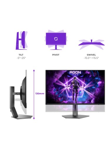 AOC AGON PRO AG326UZD2 pantalla para PC 80 cm (31.5") 3840 x 2160 Pixeles 4K Ultra HD OLED Negro