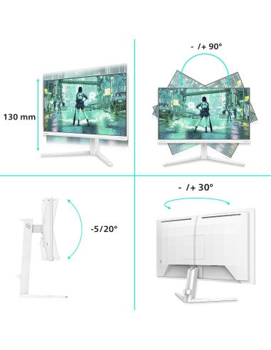 Philips Evnia 3000 24M2N3201P 00 pantalla para PC 60,5 cm (23.8") 1920 x 1080 Pixeles Full HD LCD Blanco