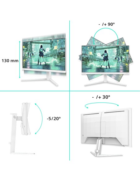 Philips Evnia 3000 24M2N3201P 00 pantalla para PC 60,5 cm (23.8") 1920 x 1080 Pixeles Full HD LCD Blanco