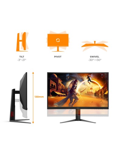 AOC G4 C27G4Z2 pantalla para PC 68,6 cm (27") 1920 x 1080 Pixeles Full HD LCD Negro, Rojo