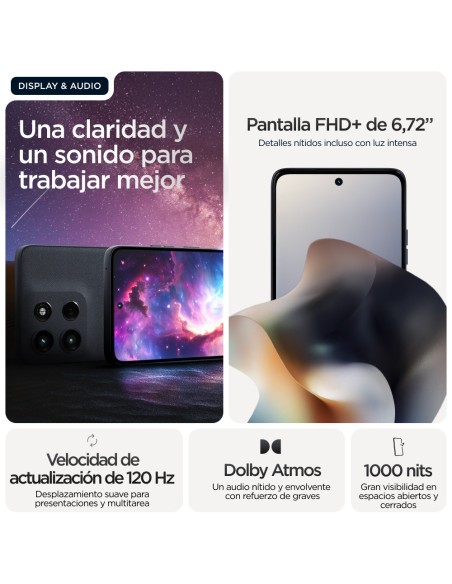 Motorola moto g56 5G 17,1 cm (6.72") Ranura híbrida Dual SIM Android 15 USB Tipo C 8 GB 256 GB 5200 mAh Negro