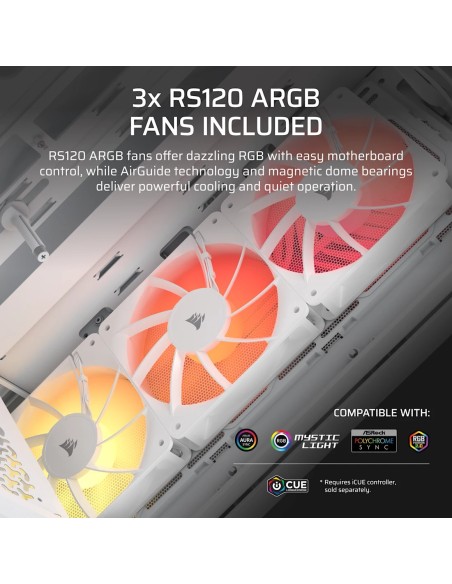 Corsair Midi Tower 3200D RS ARGB PC Case Blanco