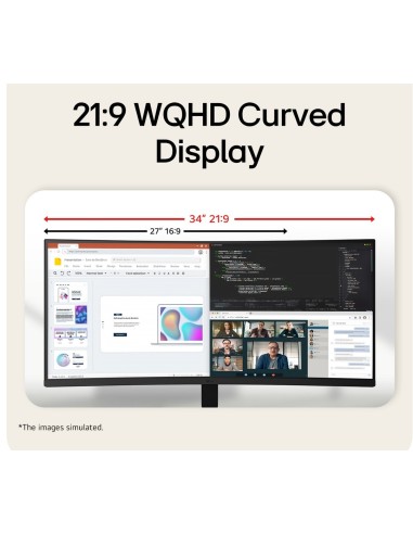 LG 34U601B-B pantalla para PC 86,4 cm (34") 3440 x 1440 Pixeles Dual WQHD LCD Negro