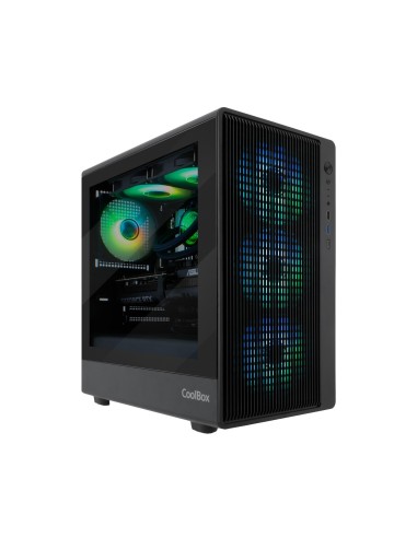 CoolBox GAMING CAJA MATX GM350 DARKFACE USB-C 3.2 GEN1 CRISTAL AHUMADO